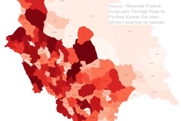 Map of Population dispersal of Himachal Pradesh. HP Population settlement, HPGK