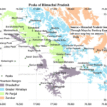 Map of Important Peaks of Himachal Pradesh