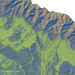 In North Dhauladhar Mountain Range is shown in Brown Color, Alluvial fan in Green Color and Shivalik in Brown Color.