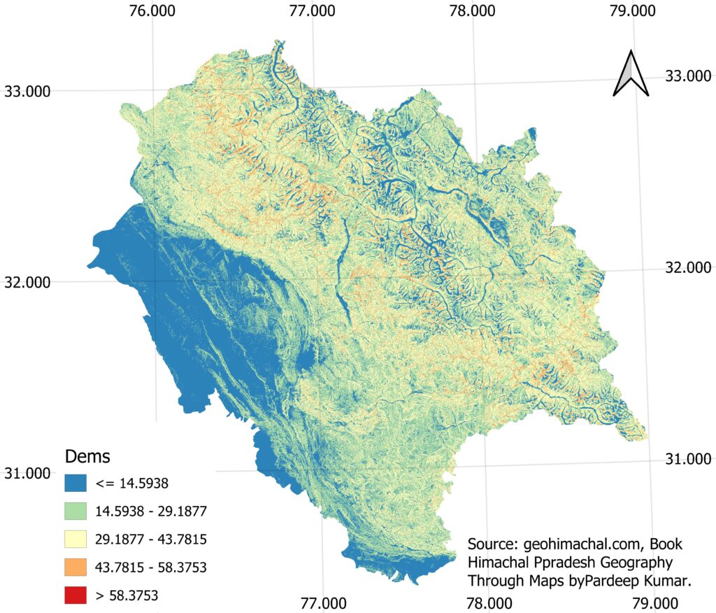 Slope map of Himachal Pradesh