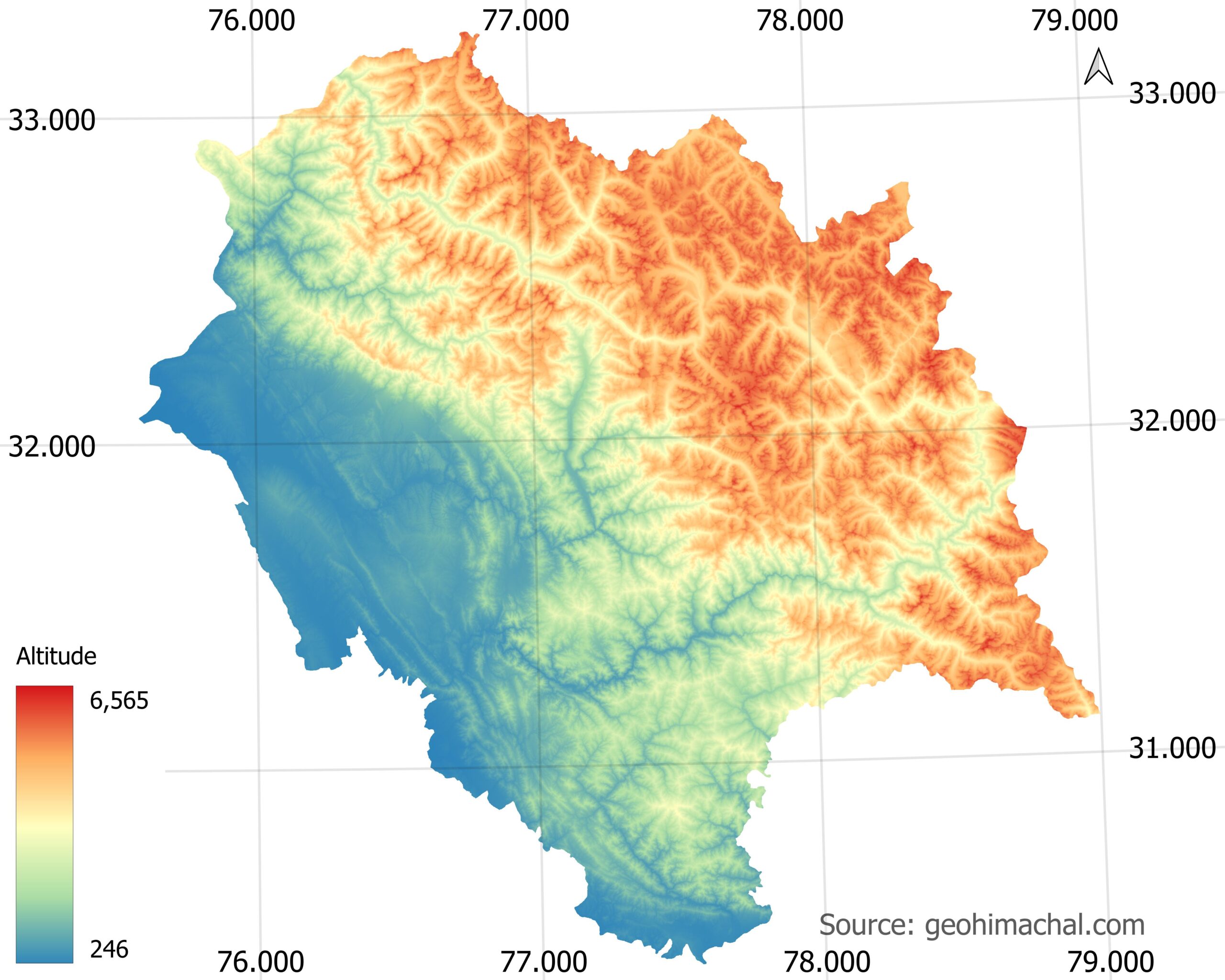 Physiographic Map of Himachal Pradesh